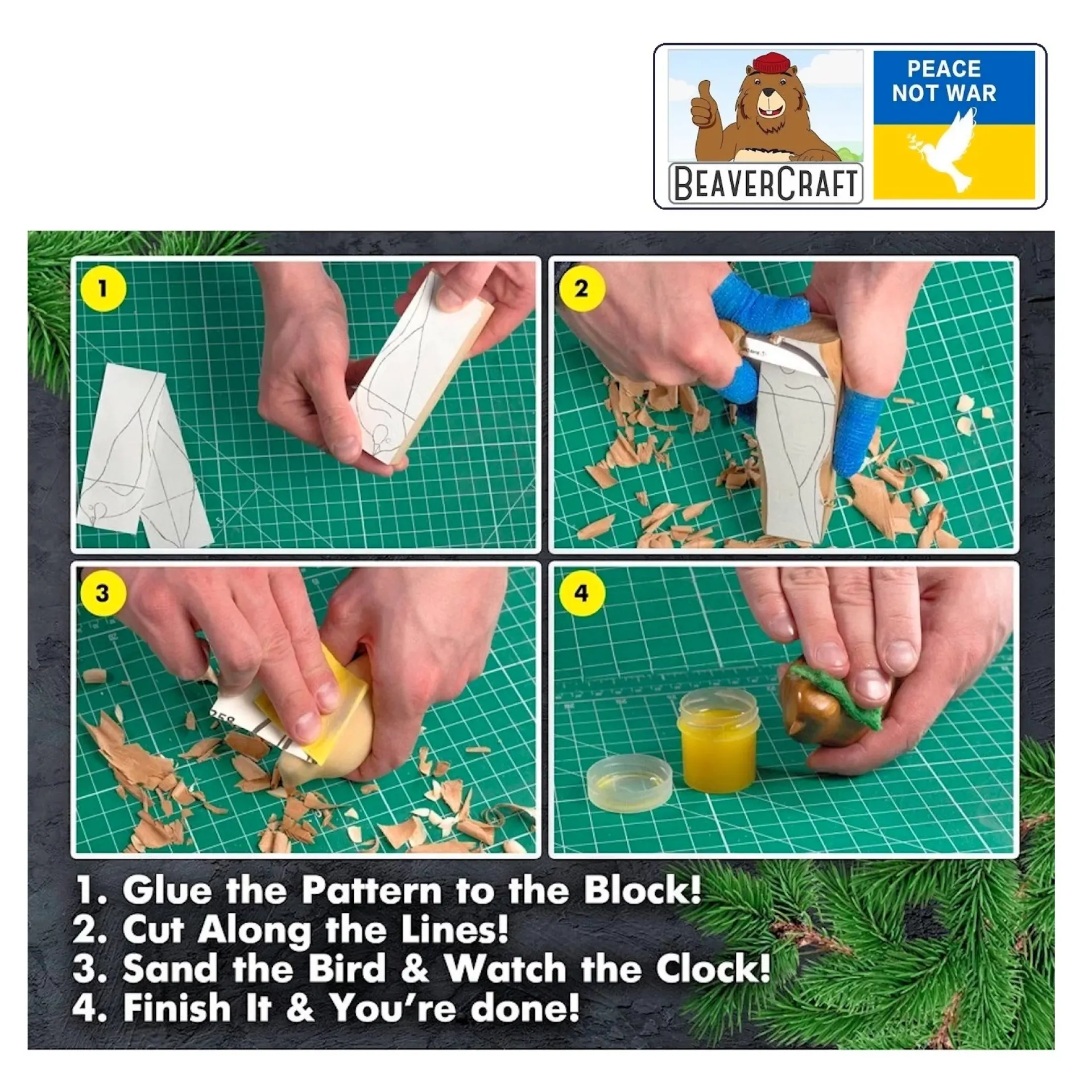 Beavercraft comfort bird houtsnijset.