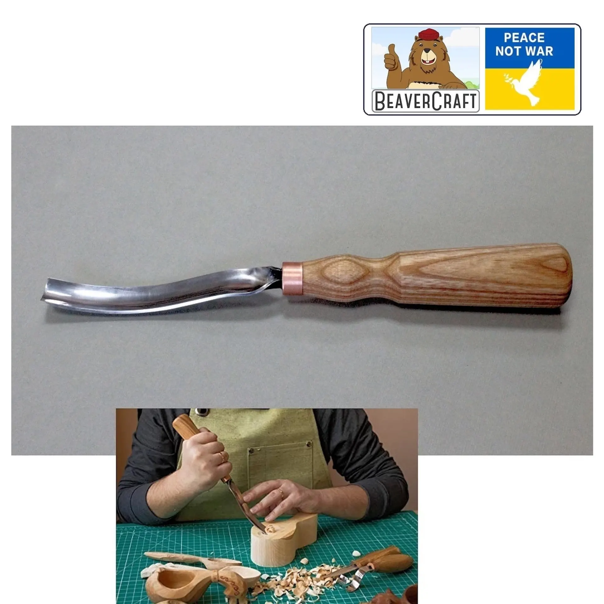 Beavercraft sculpteerbeitel geplooid G7L-22.
