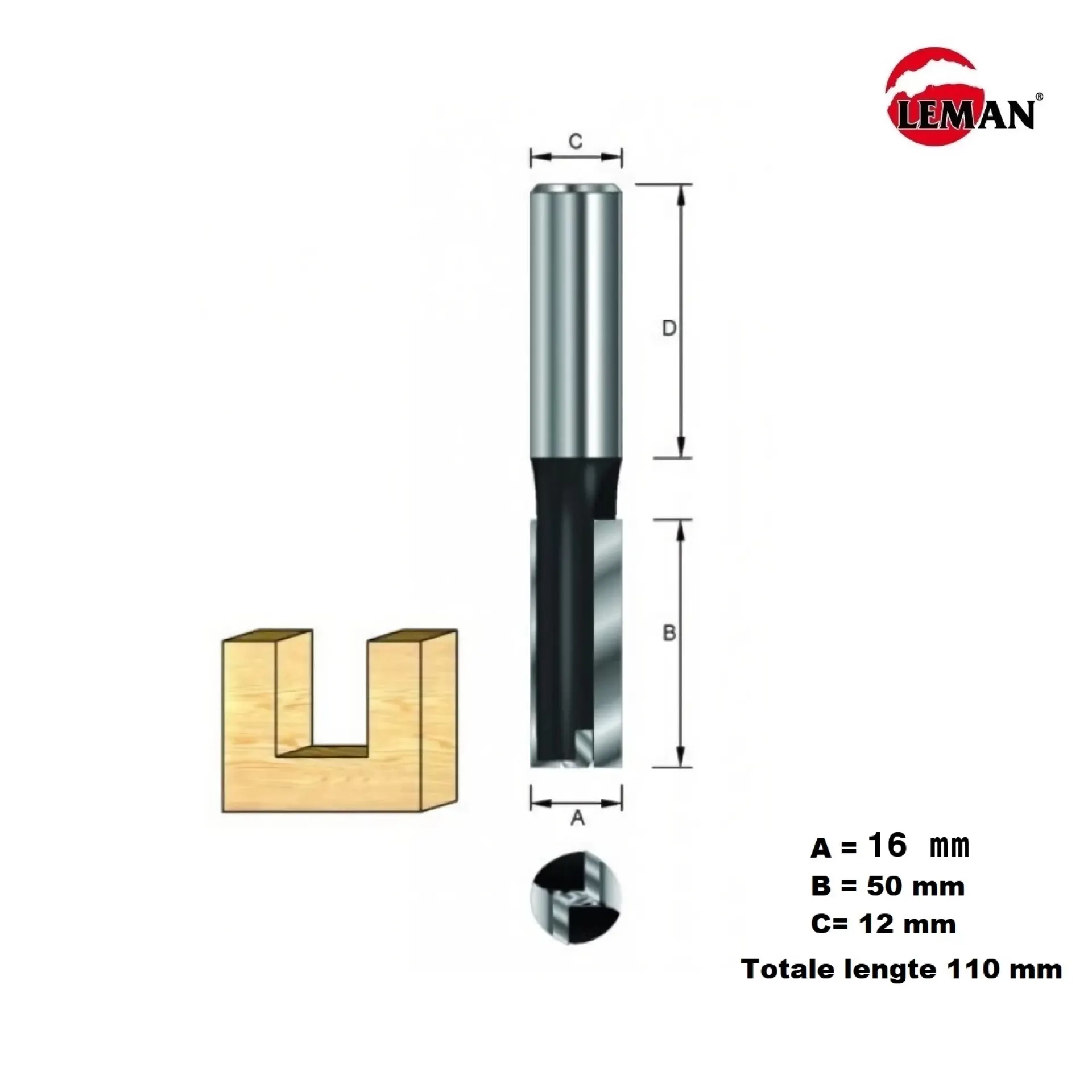 frees recht 16 mm extra lang Leman.