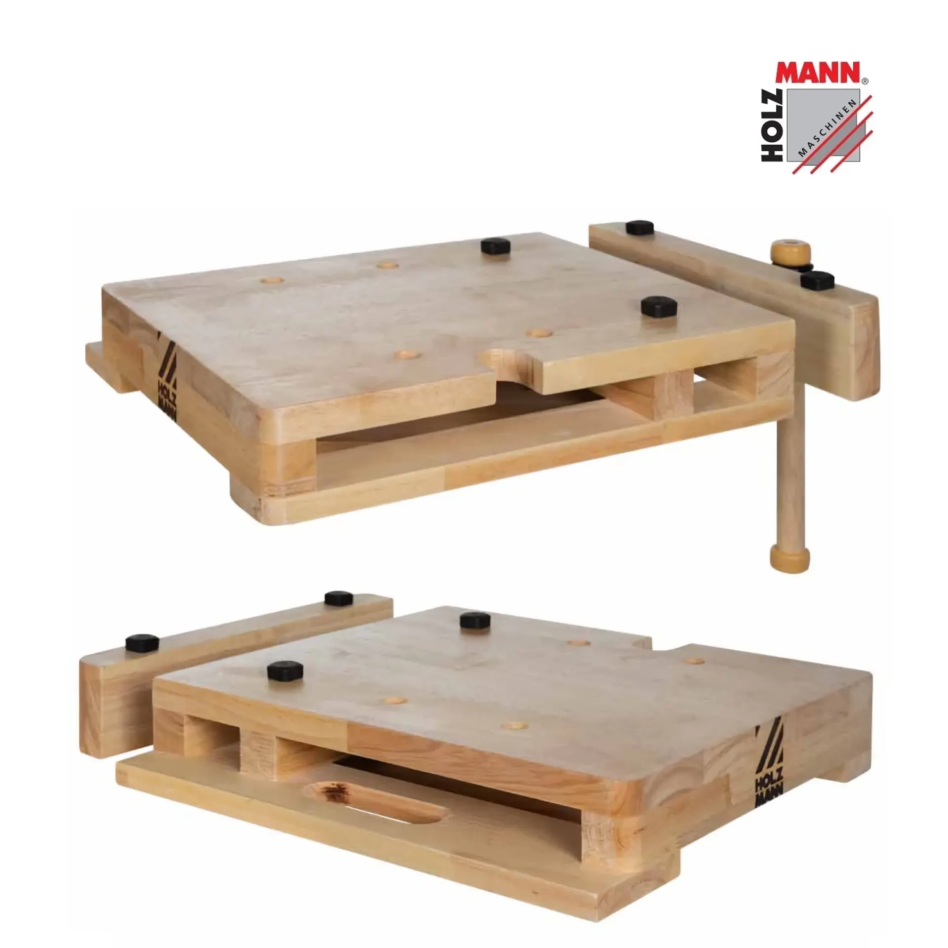 houtsnijden werkblad met bankschroef.