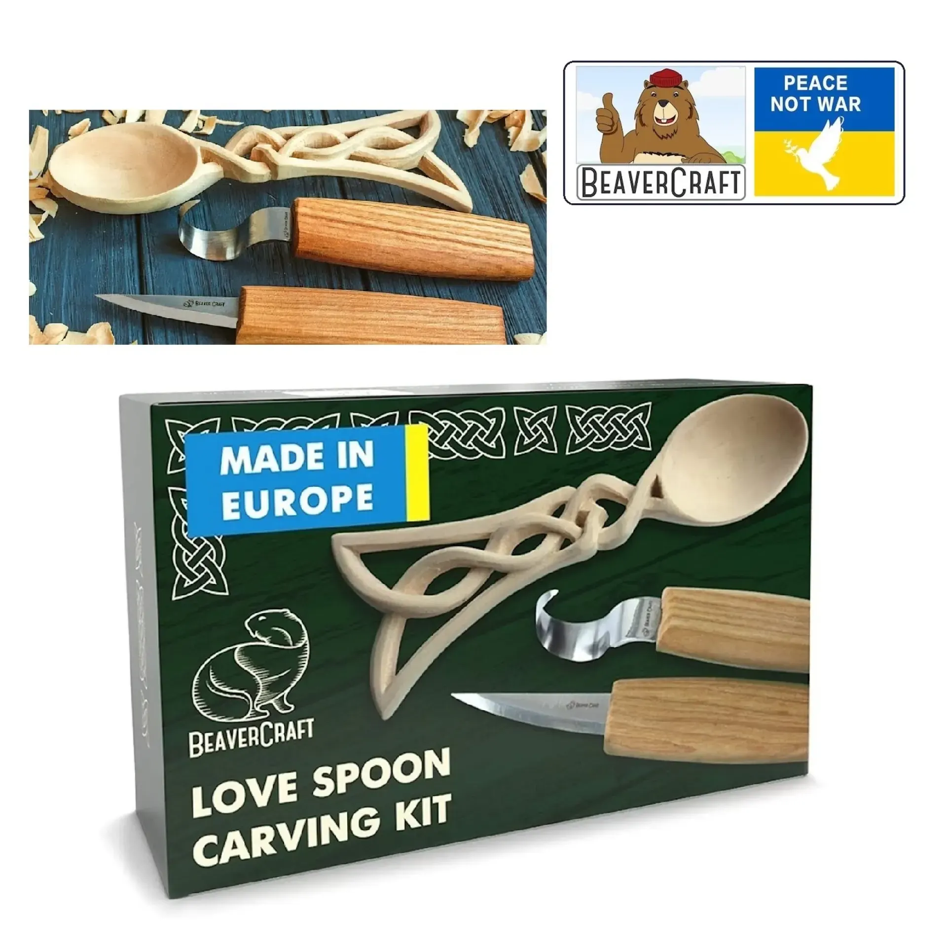houtnijden set love spoon BeaverCraft.