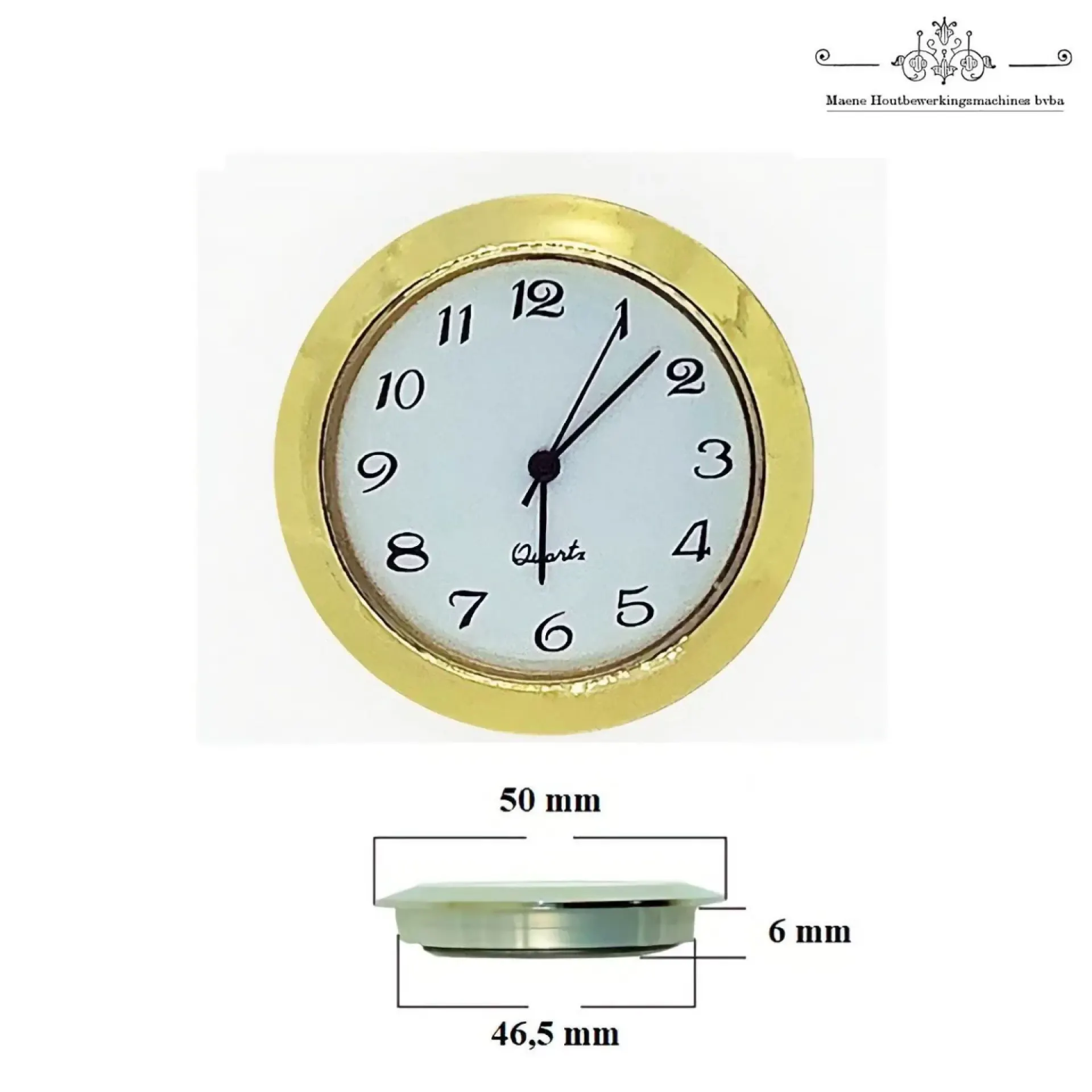 insteek uurwerk 50 mm goud.
