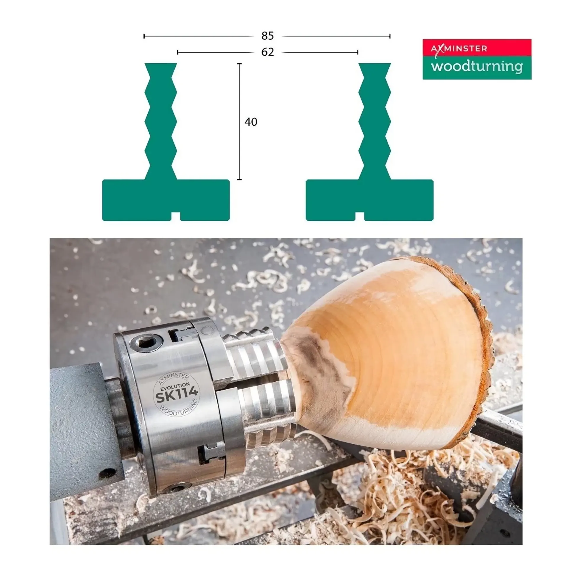 klauwplaat bekkens deep gripper jaws Axm.