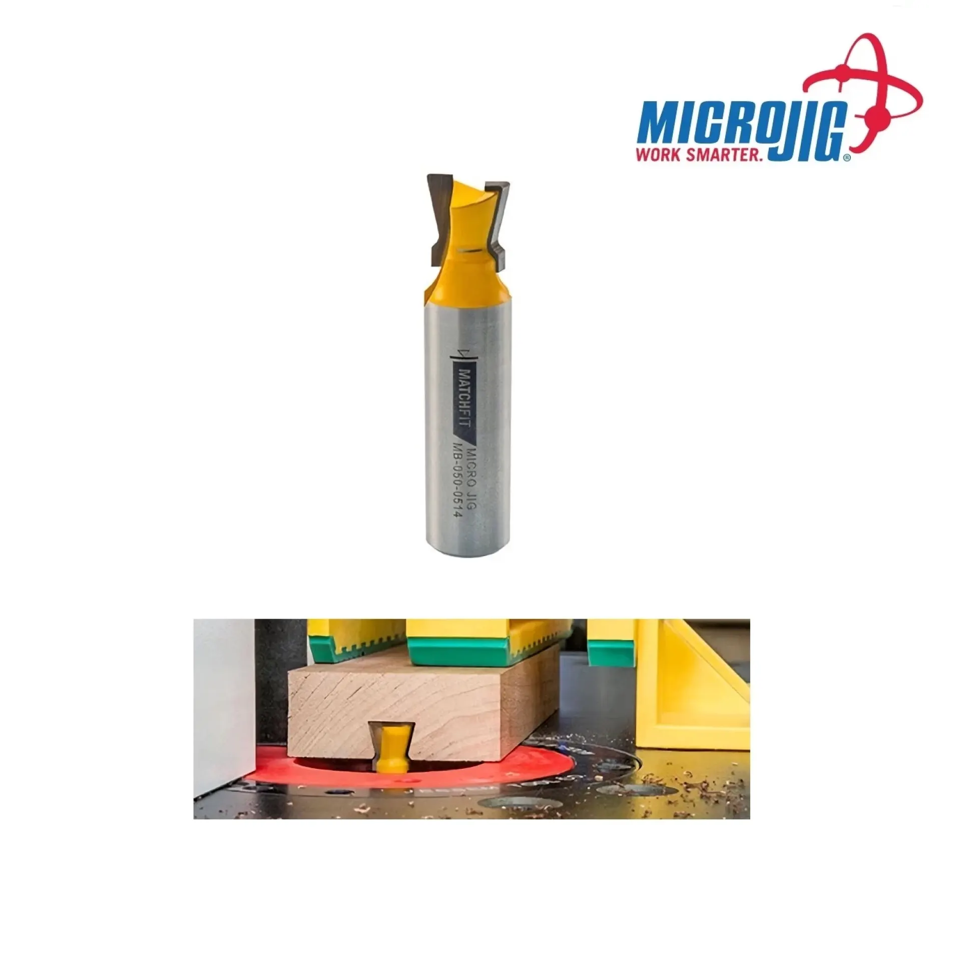 zwaluwstaart frees Microjig 8 mm schacht.