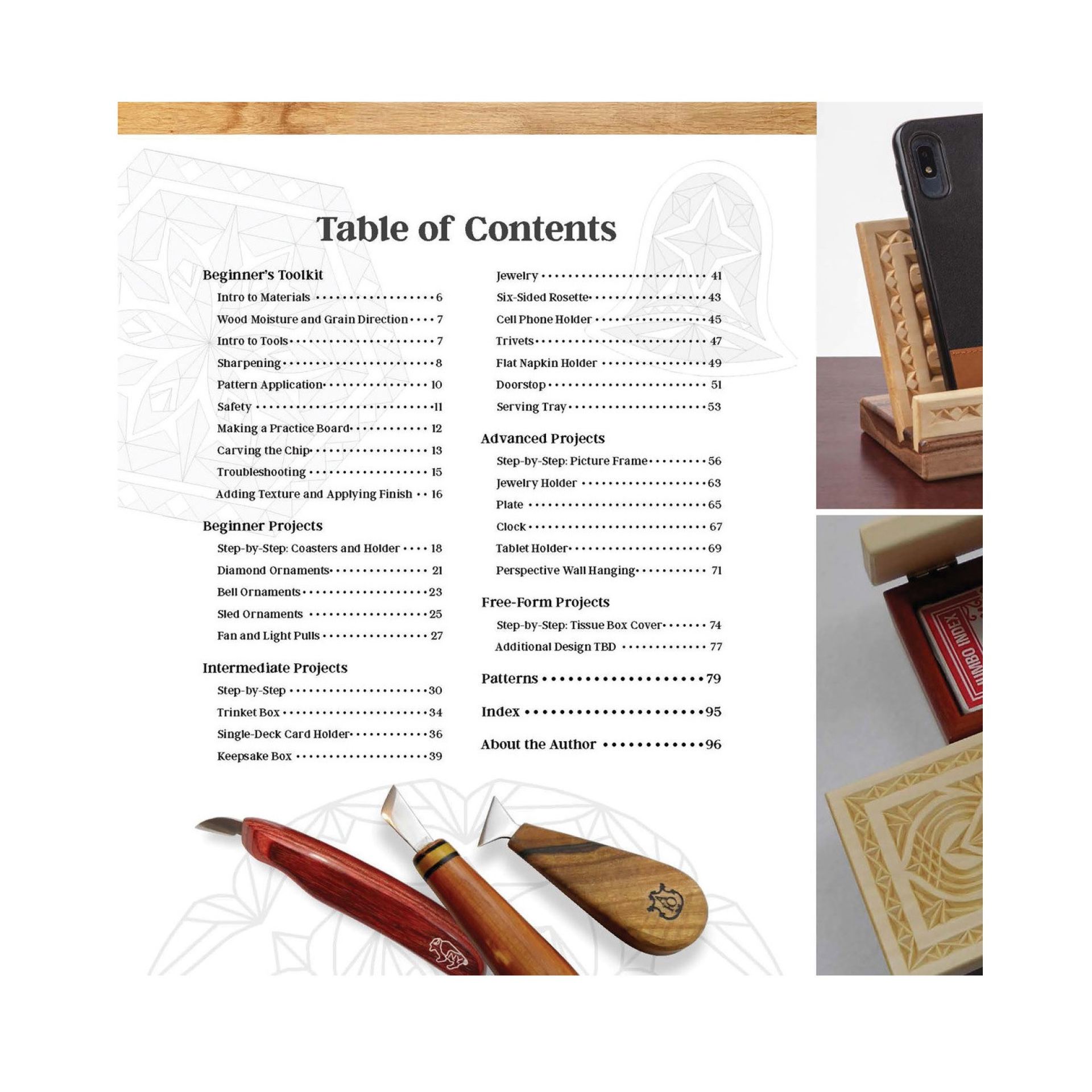 Chip Carving Starter Guide contents