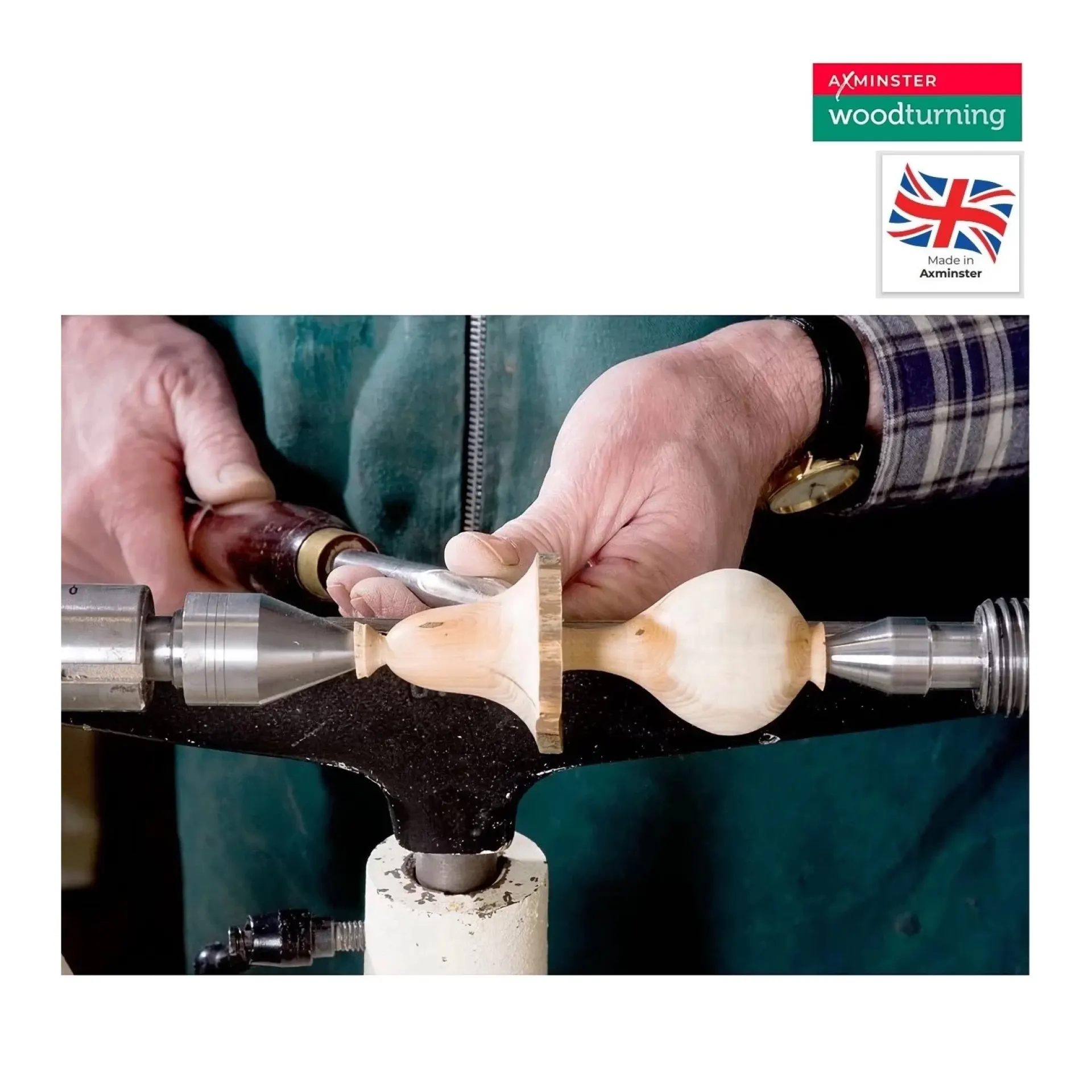 houtdraaien ring centers set Axminster.