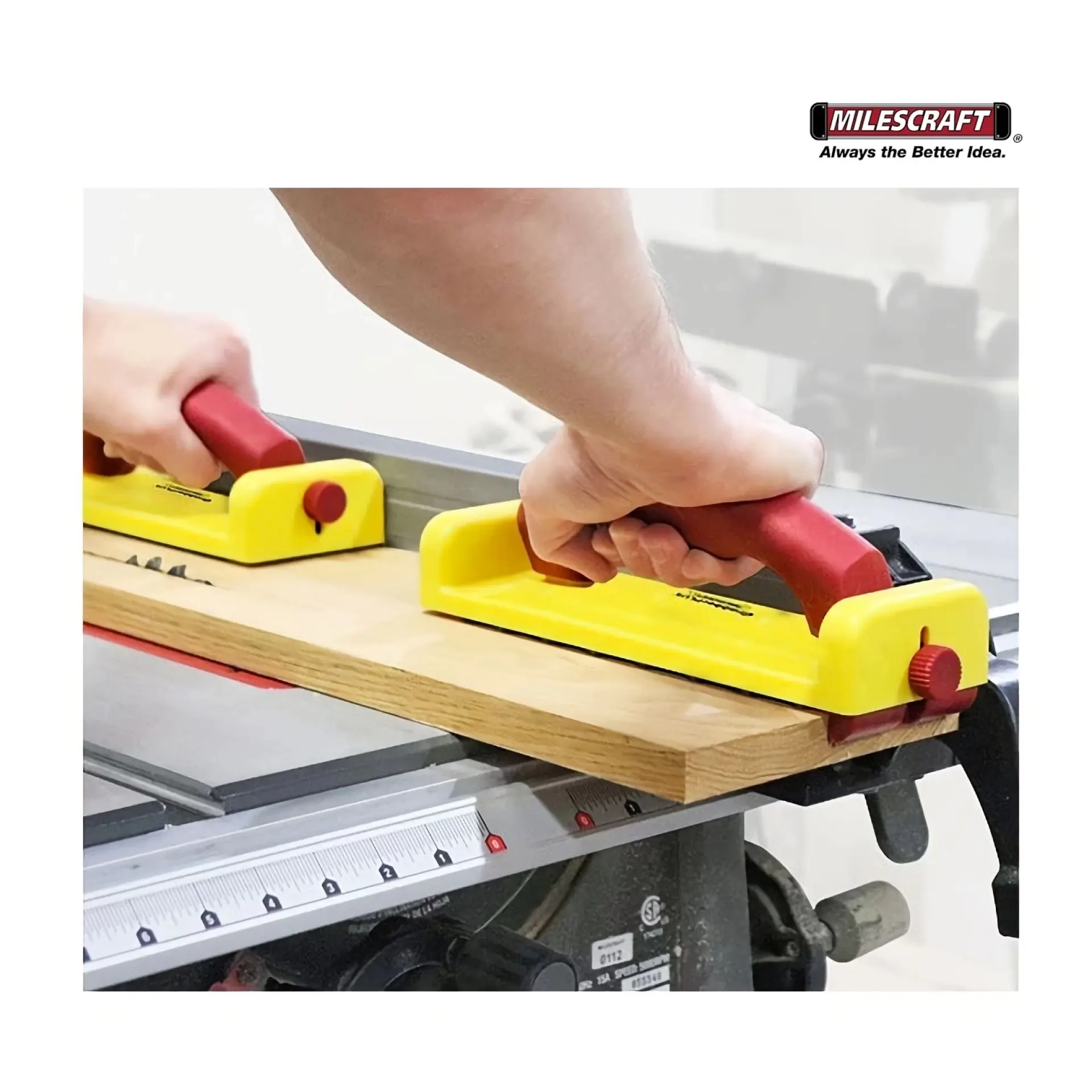 Grabberplus duwblok Milescraft zaagtafel.