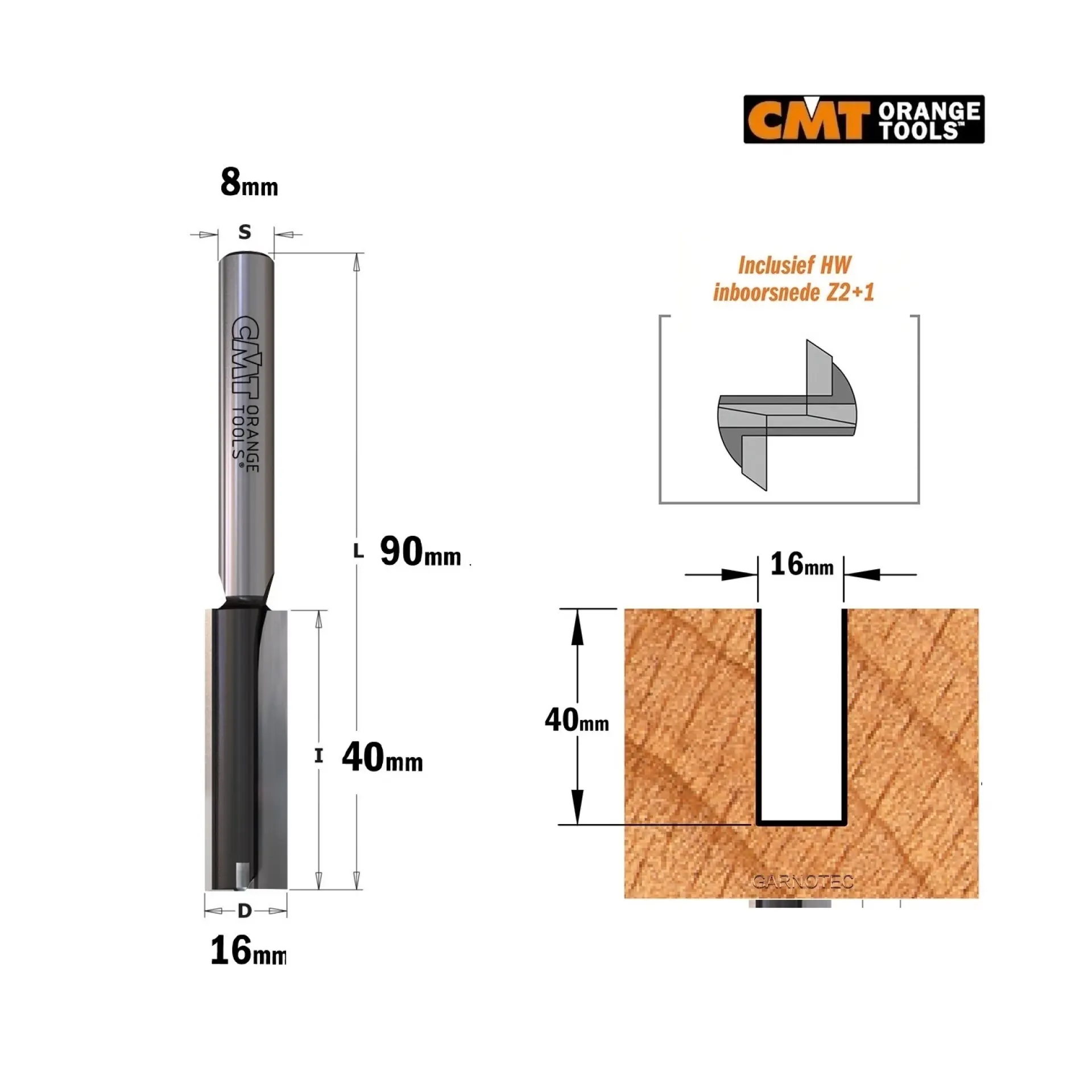 frees recht CMT 16 x 40 mm.