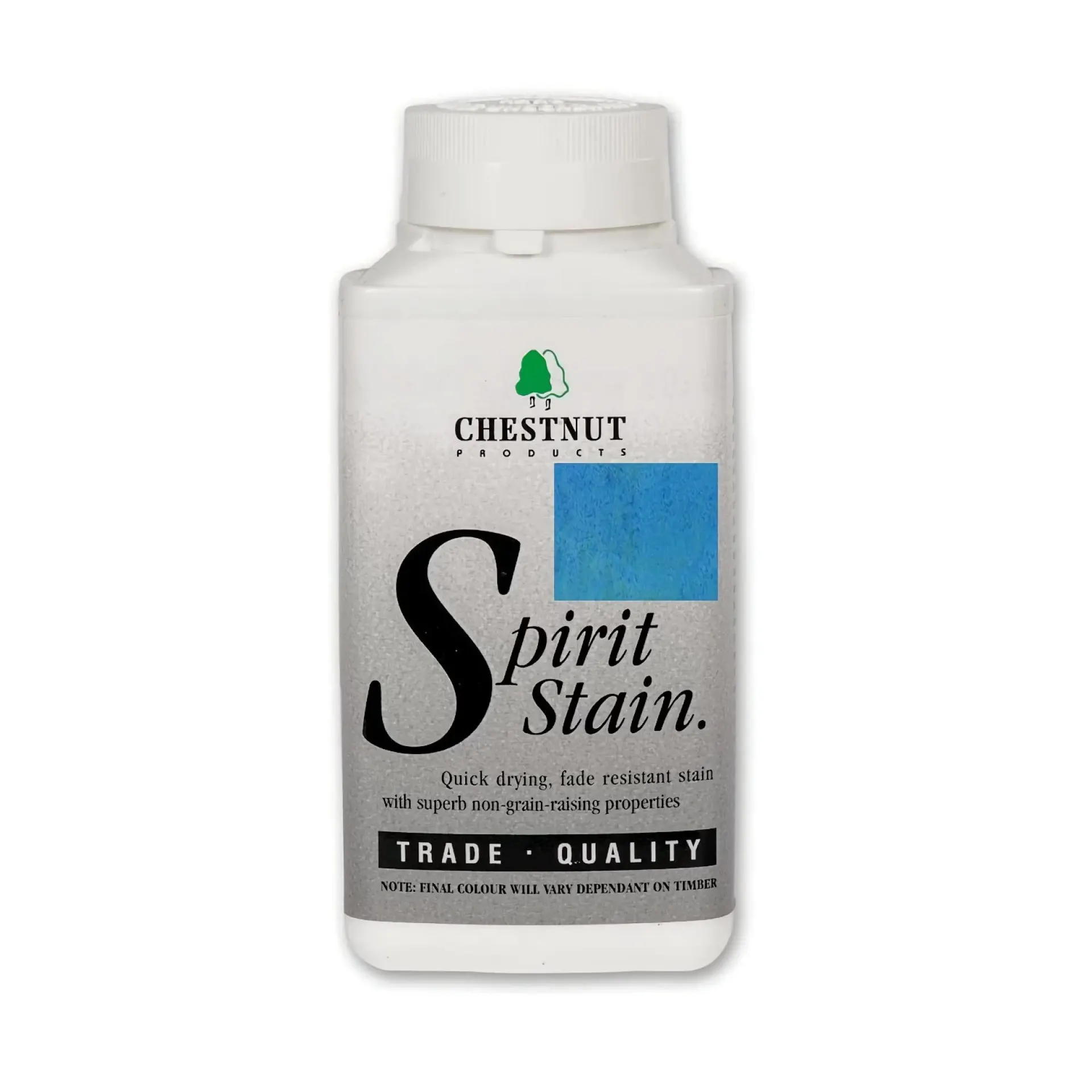 Chestnut kleurenbeits blauw spirit stain blue.