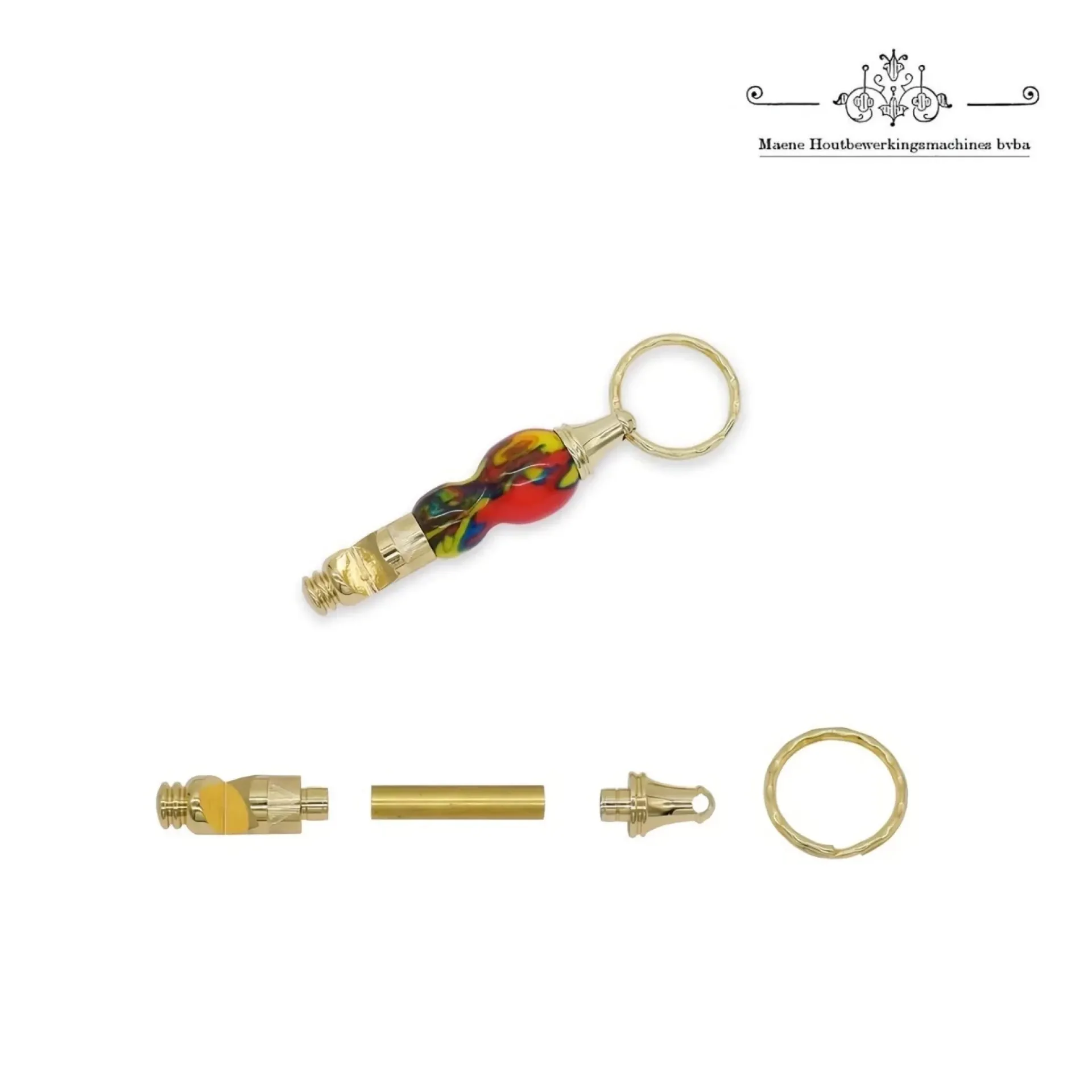 sleutelhanger kit flesopener goud.