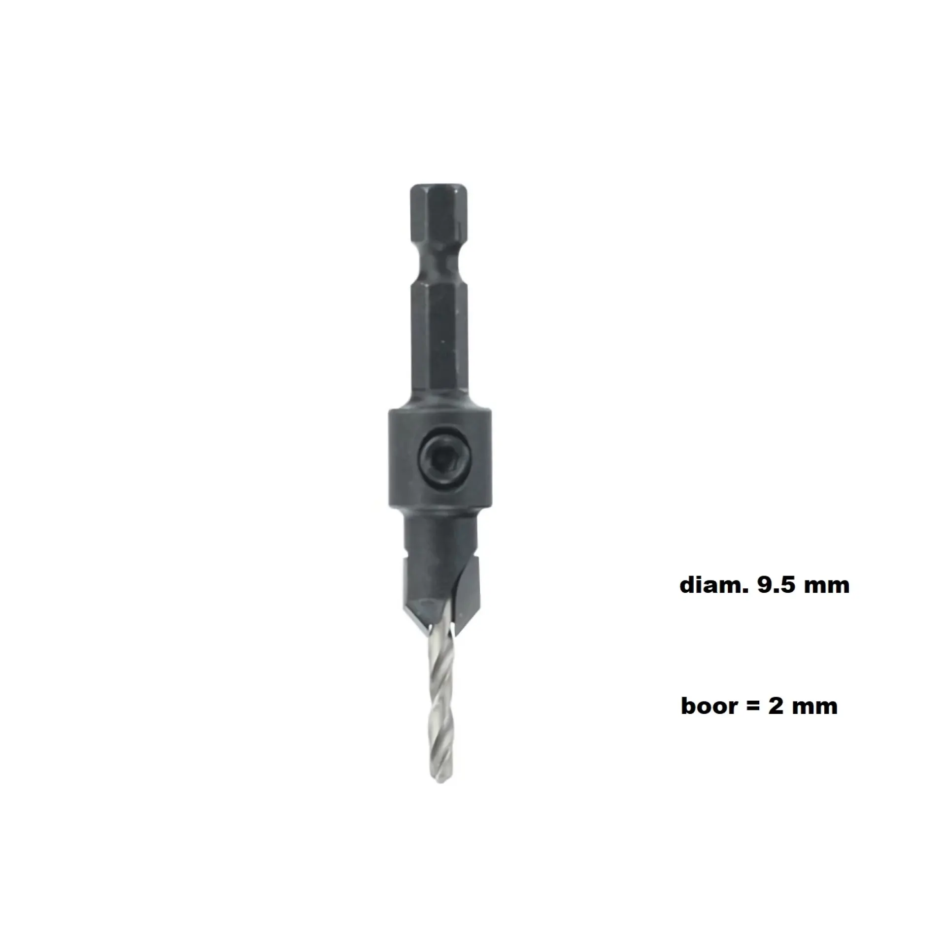 verzinkboor 2 mm met widia.