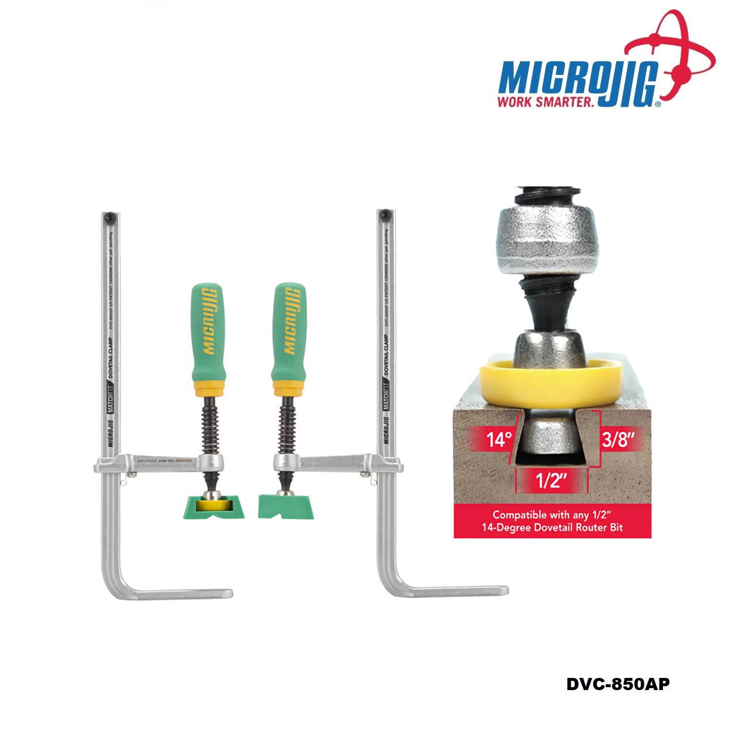 Multifunctionele Houtbewerkingsaccessoire Zwaluwstaart Groef Klem MicroJig MATCHFIT Grr-Rip Clamp - Dé Router Track Systeem