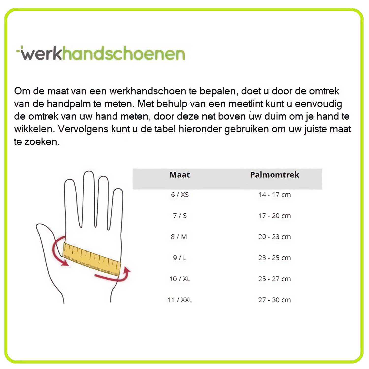 handschoen-maattabel