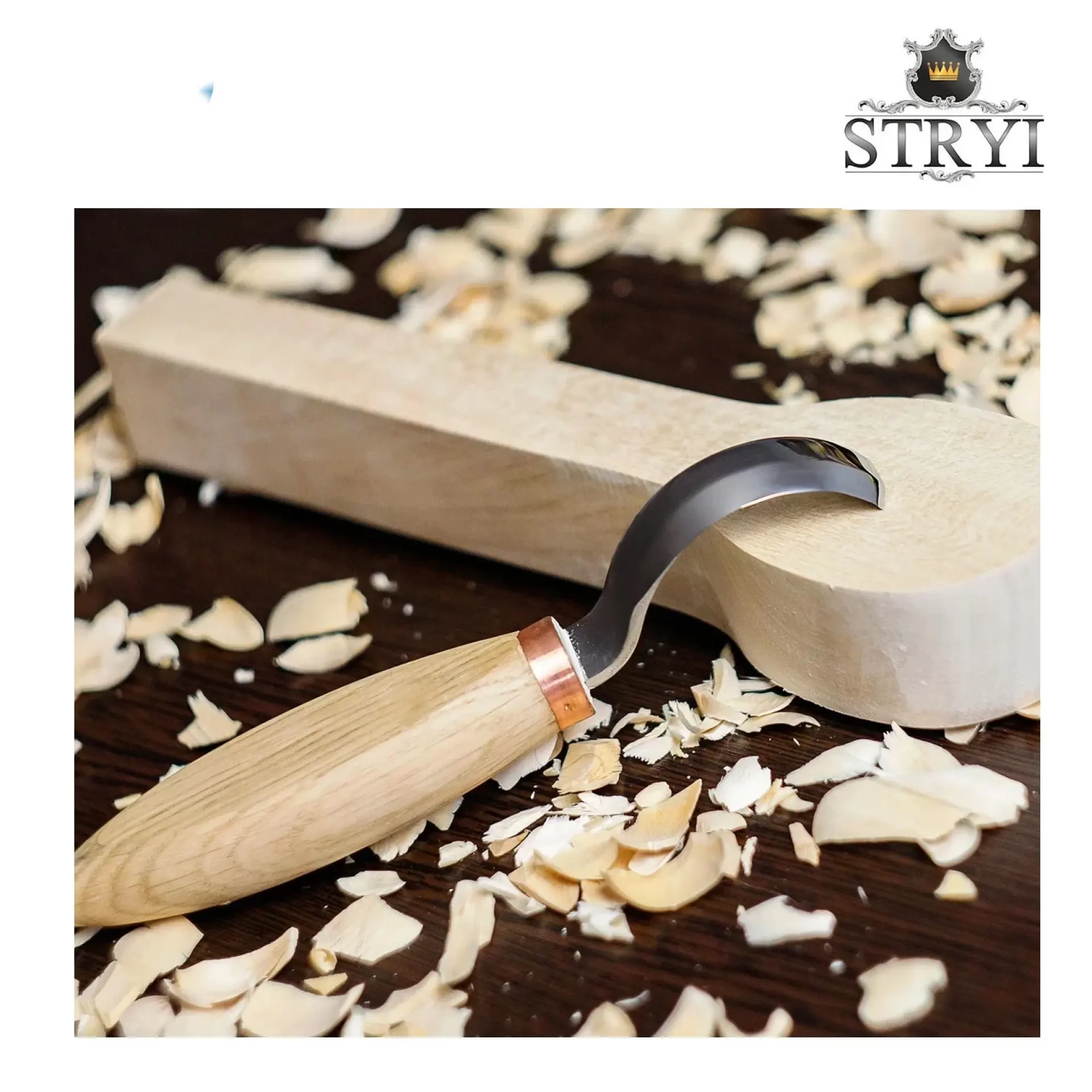lepelmes Stryi 50 mm spoon carving.