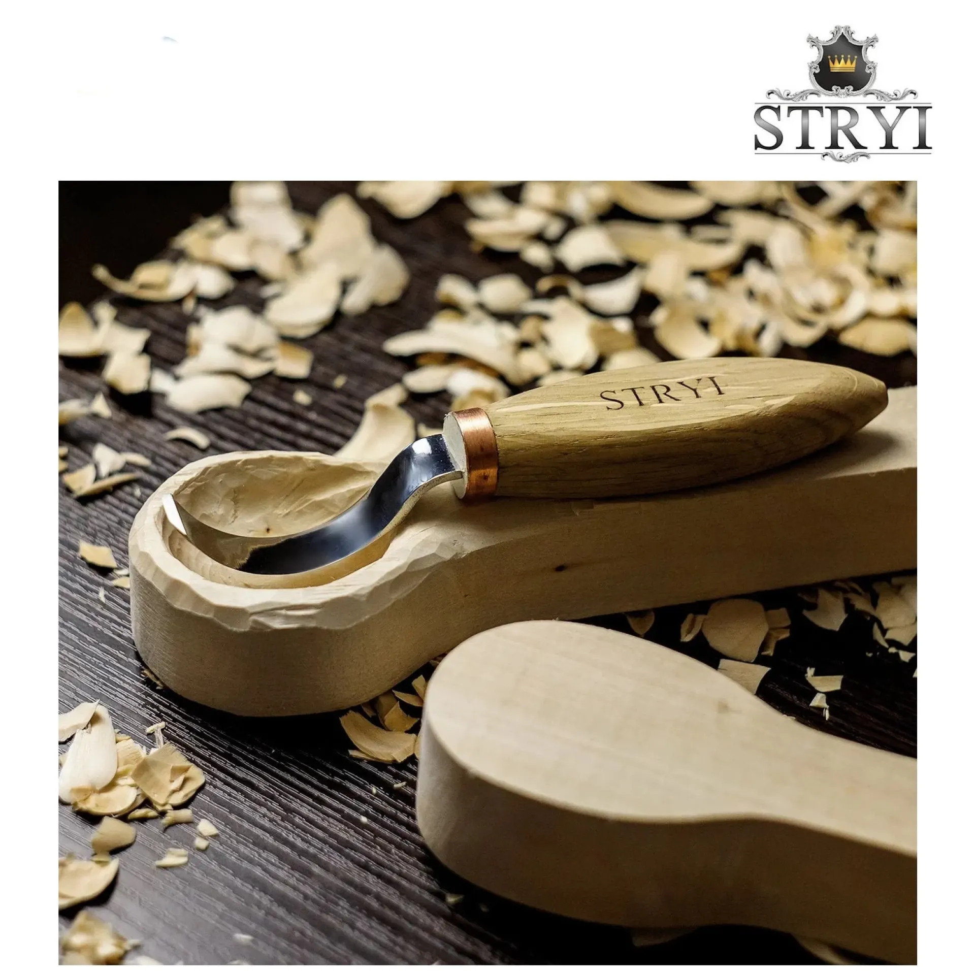 Stryi lepelmes 50 mm spoon kuksa carving.