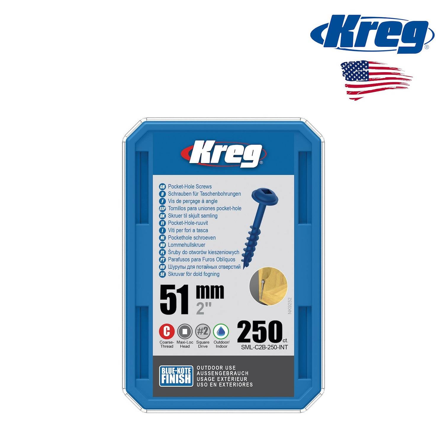 Kreg-schroeven-blauw-51mm-250stuks