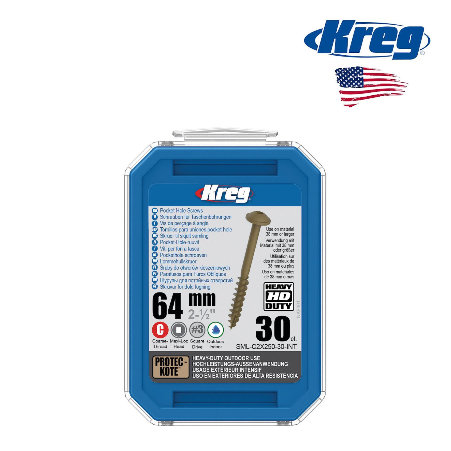 Kreg schroeven HD 64mm 30 stuks