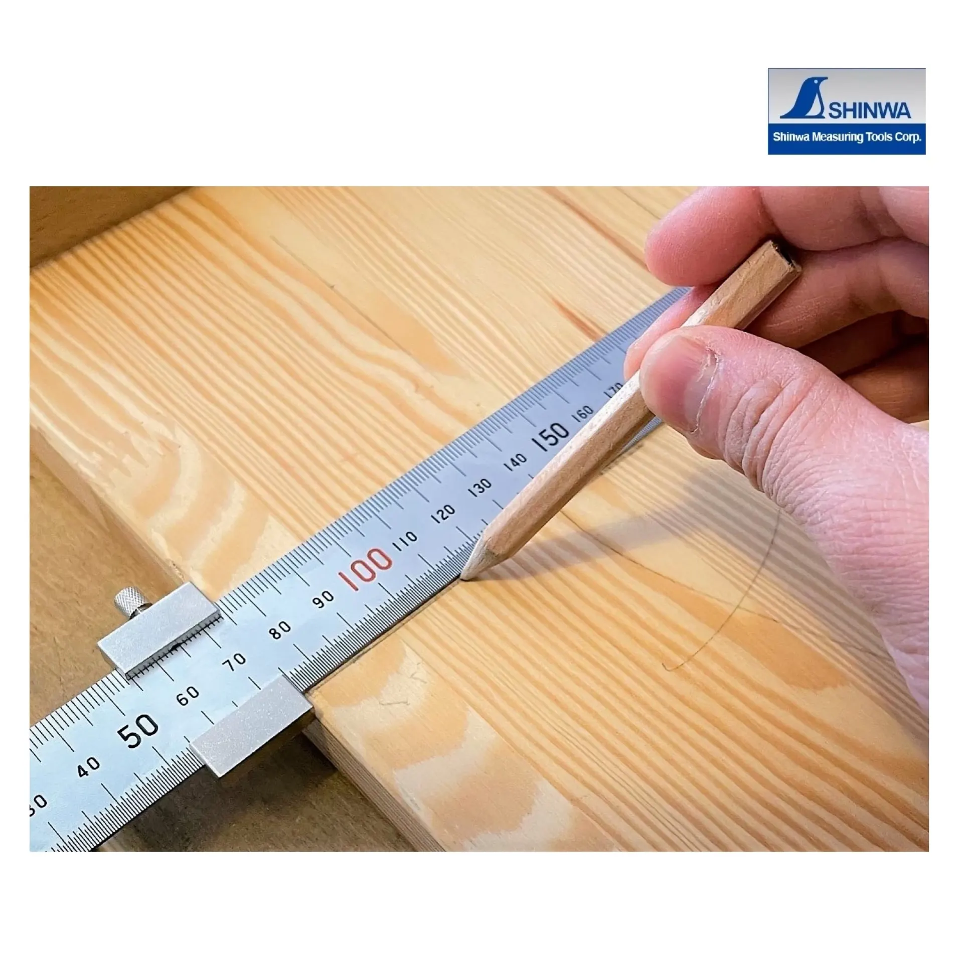 Shinwa meetlat 300 mm met stop.