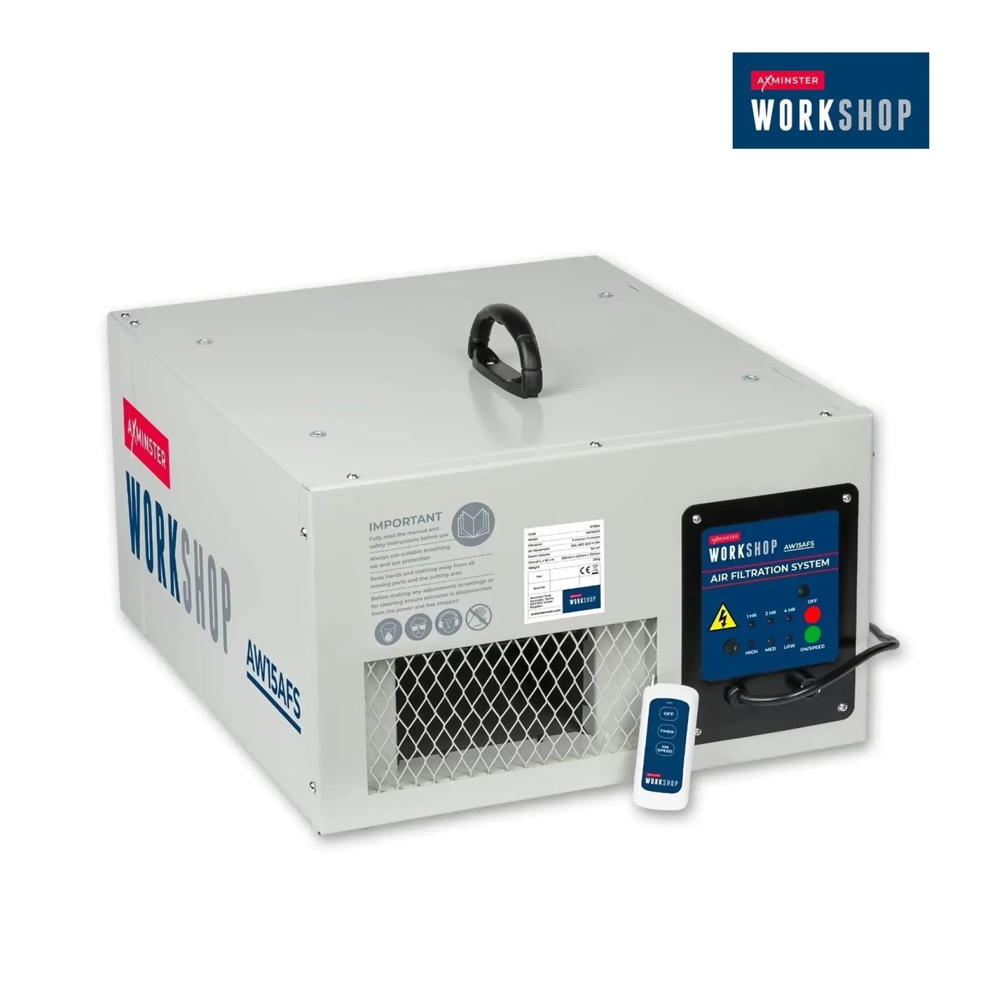 luchtfilter voor werkplaats Axminster AW15AFS.