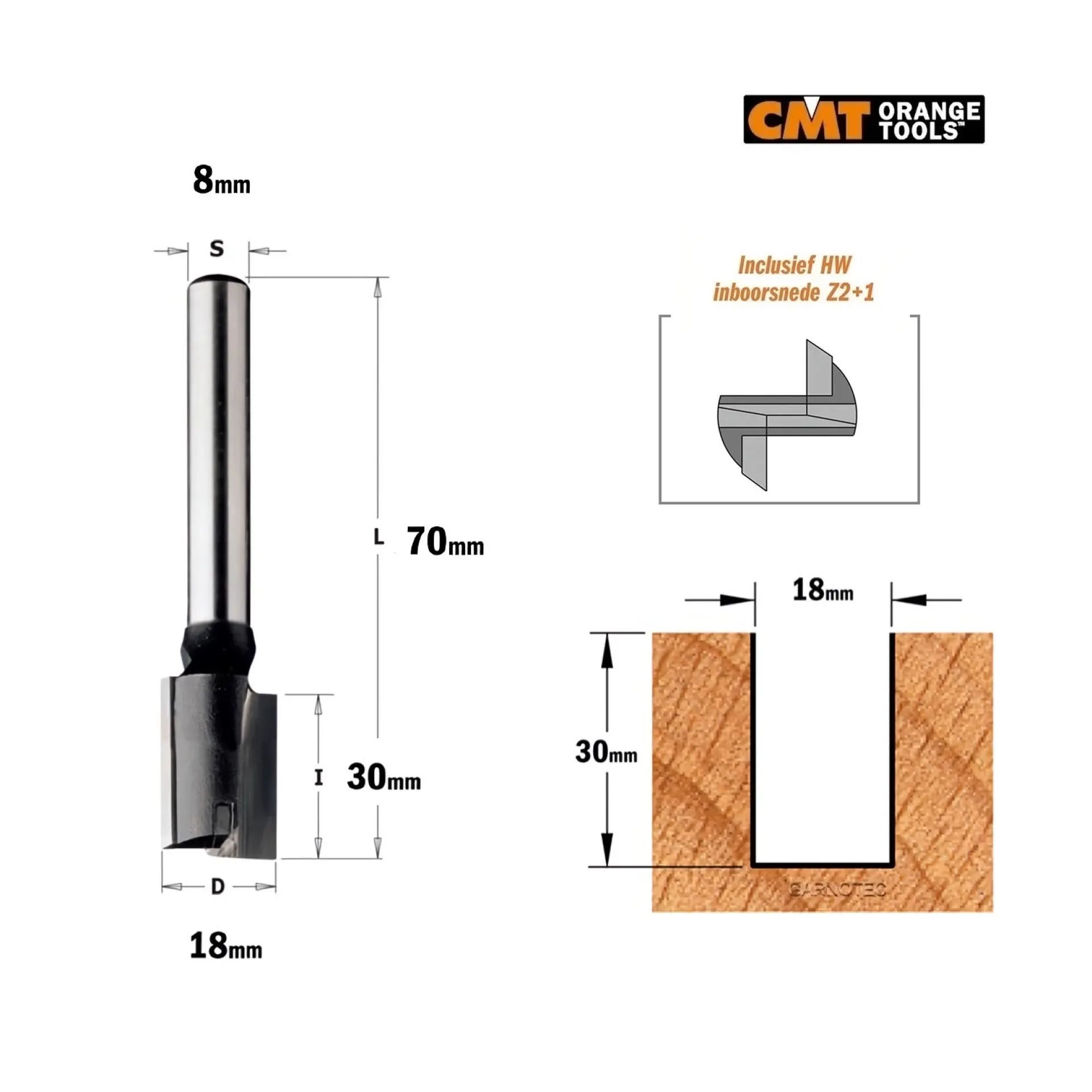 frees recht CMT 18 x 30 mm.