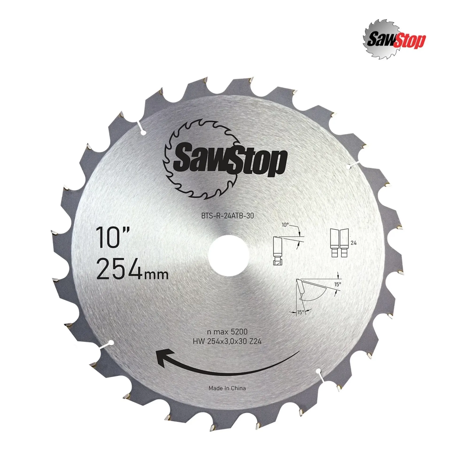 Sawstop zaagblad 254 mm Z24.