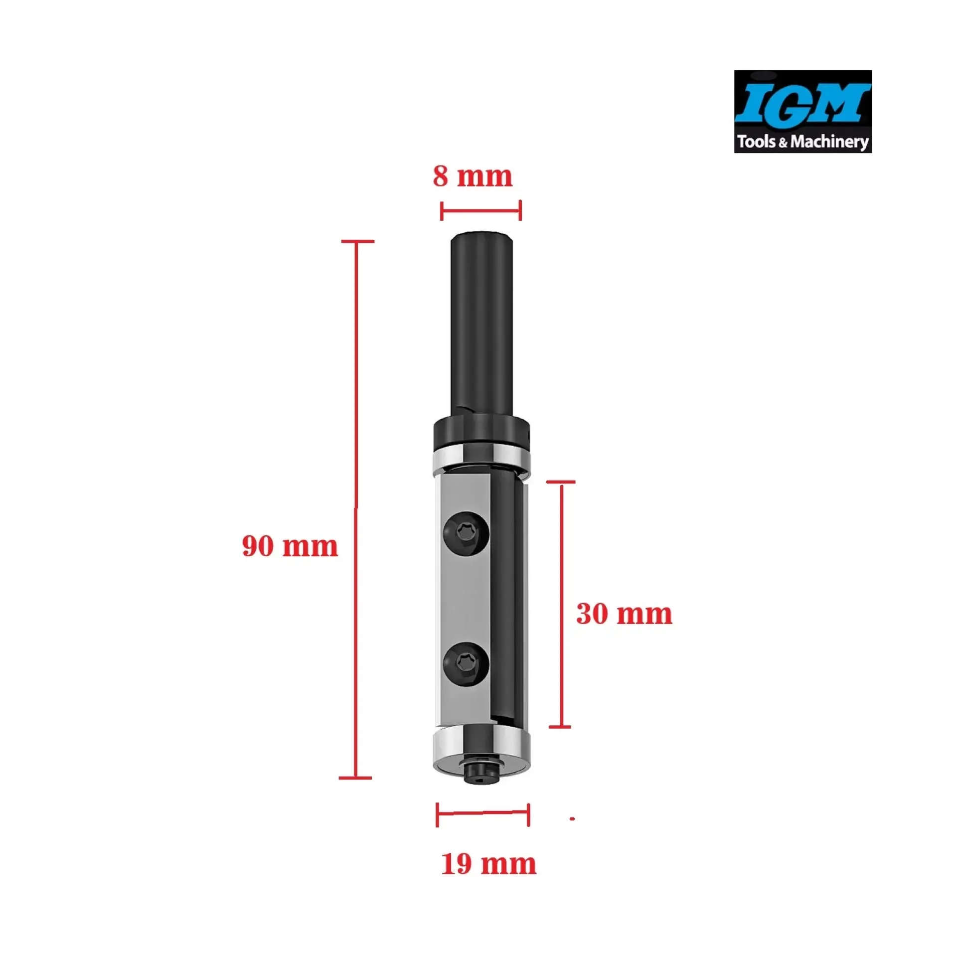 kopieerfrees 19 mm schacht 8 mm.