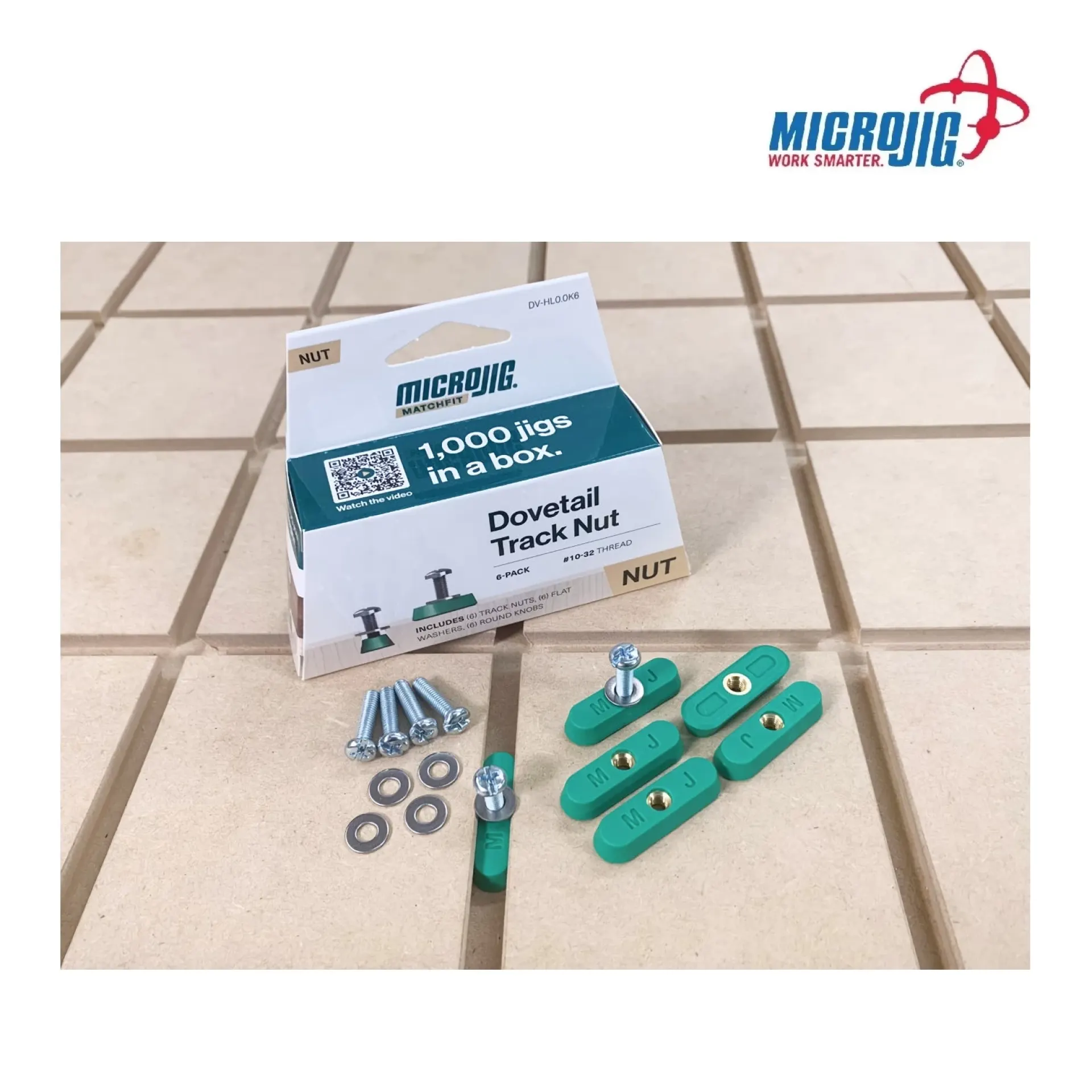 Microjig klemsysteem voor werktafels.