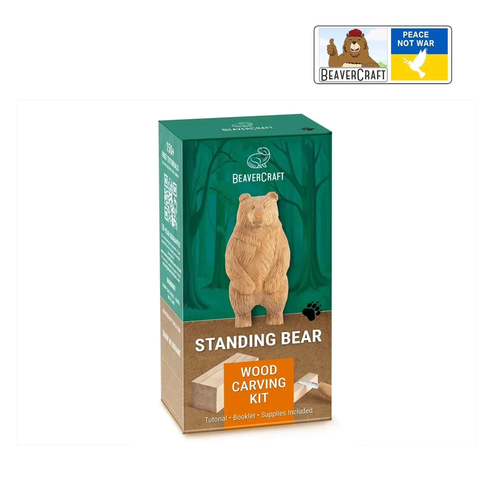 Beavercraft DIY12 staande beer houtsnijs.