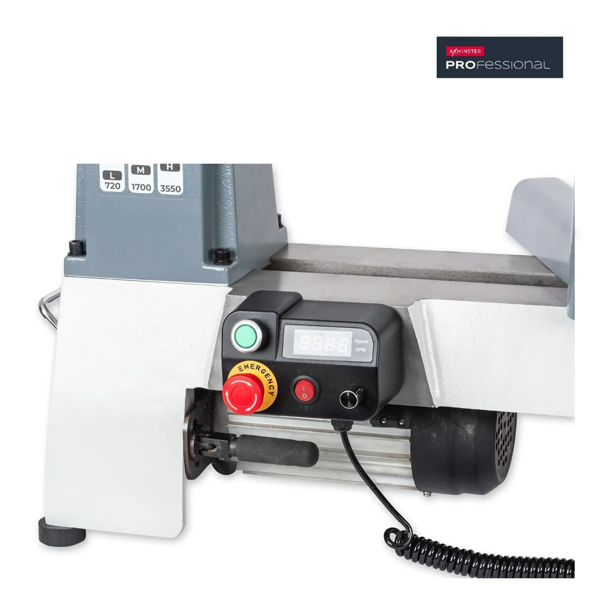 Houtdraaibank Axmister AP530WL sturing.