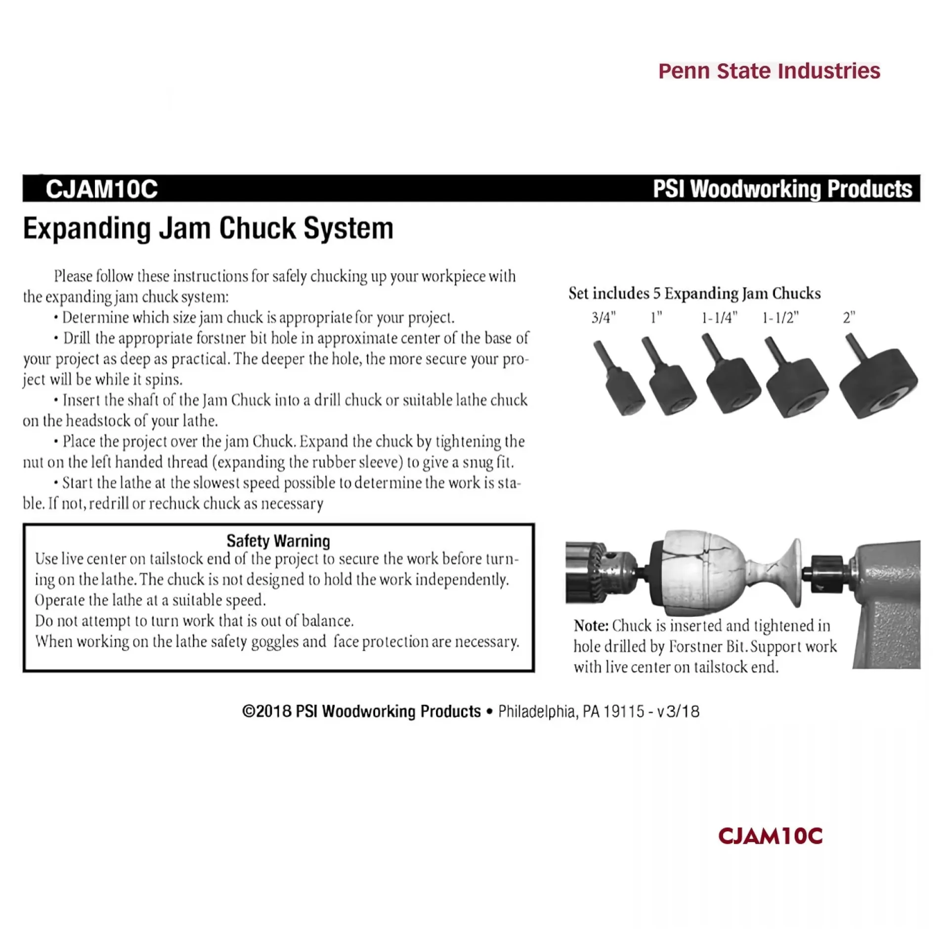 expanding Jam chucks - instructions.