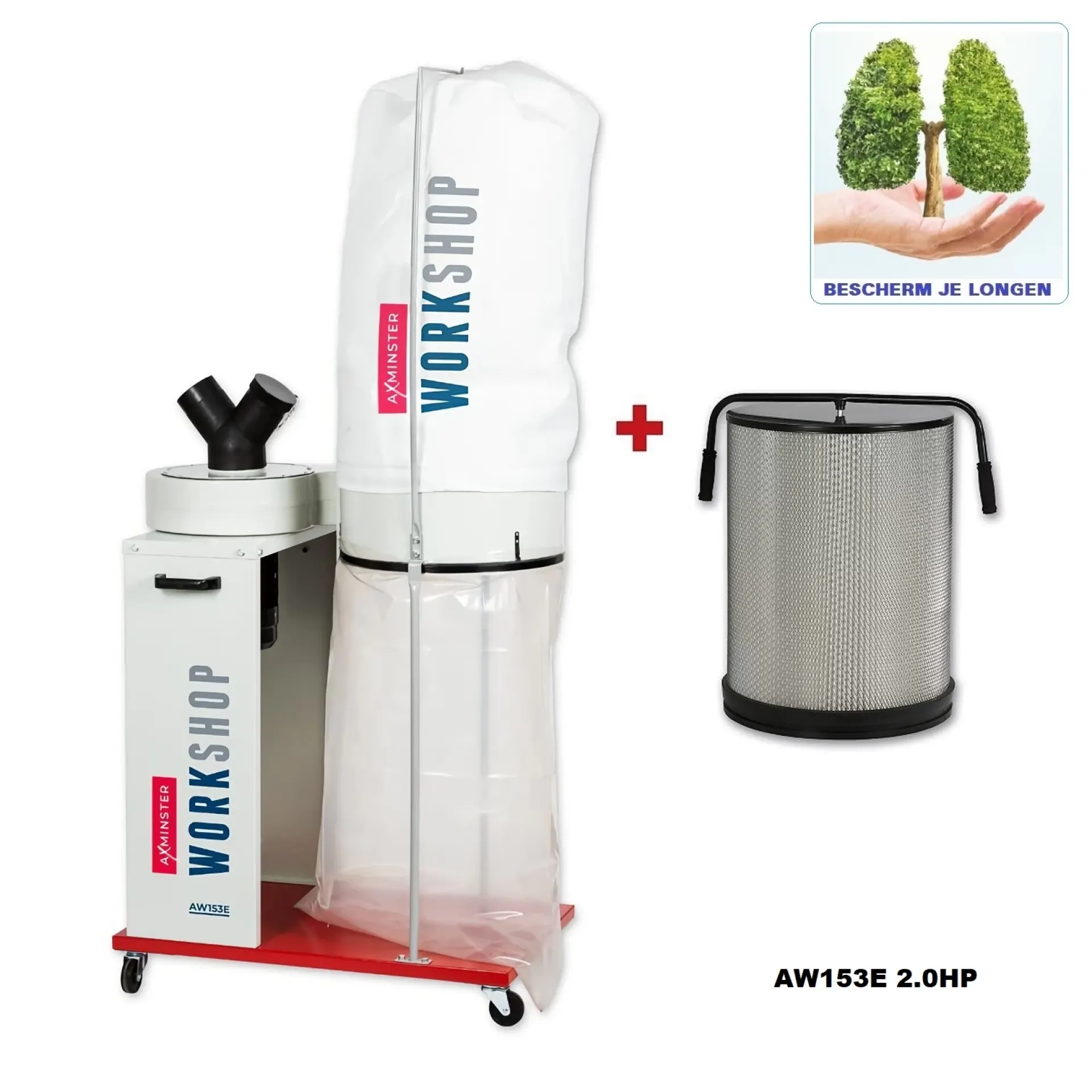 stofafzuiging Axminster AW153E met filter.