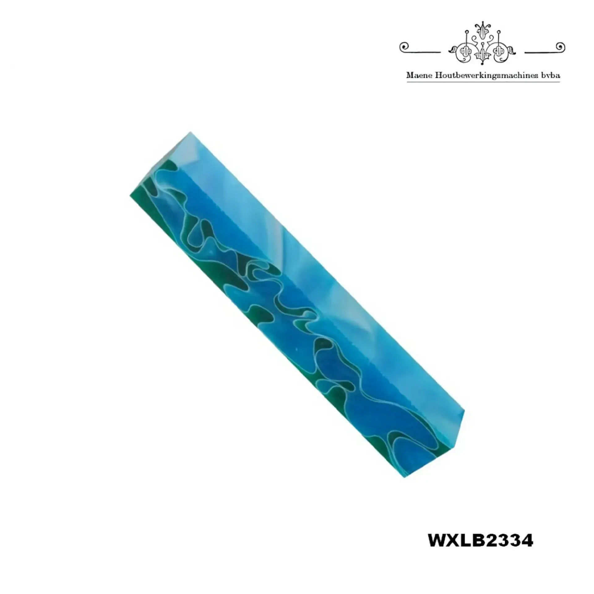 acryl pen blank aqua green swirl.