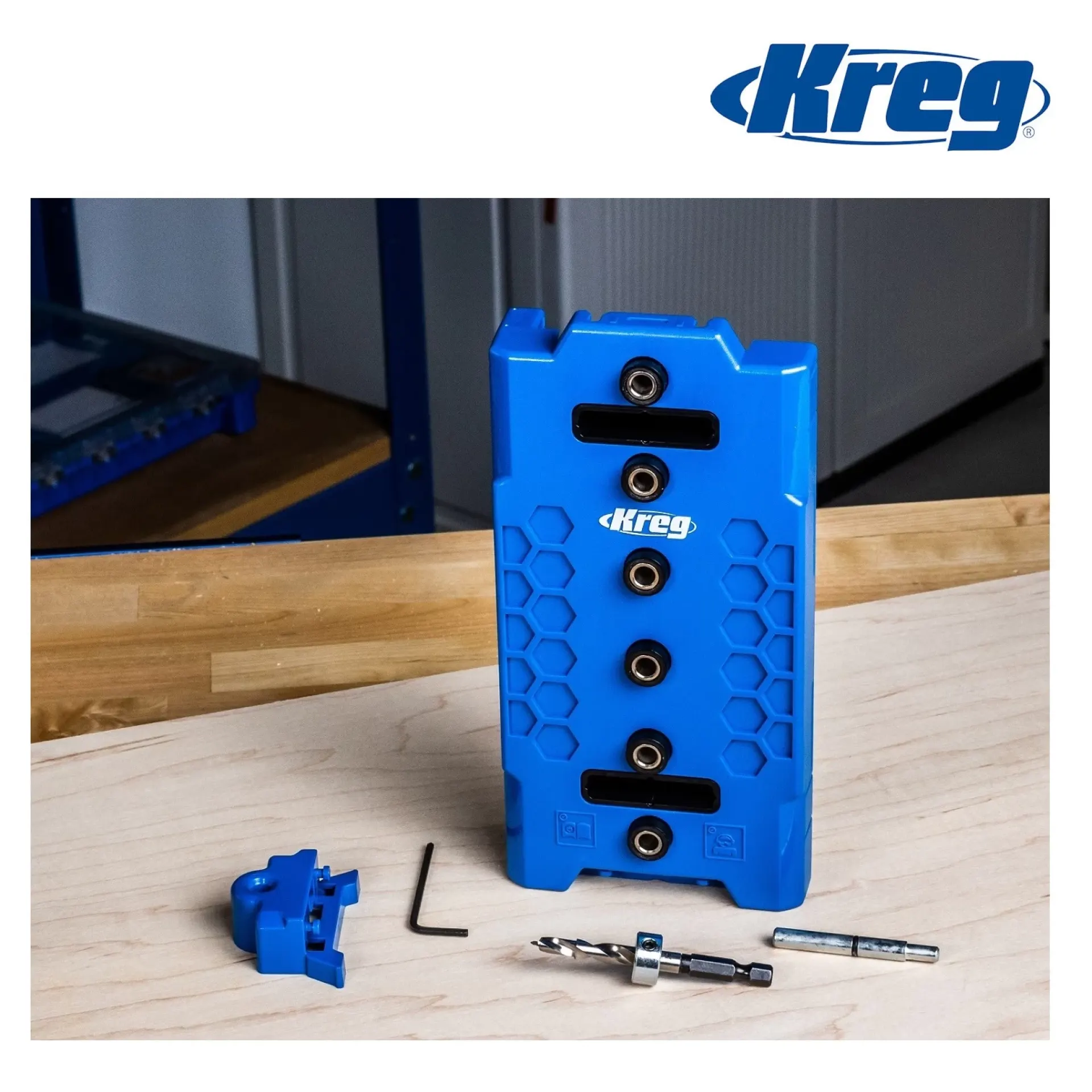 shelf pin jig Kreg KMA3232 legplanken.