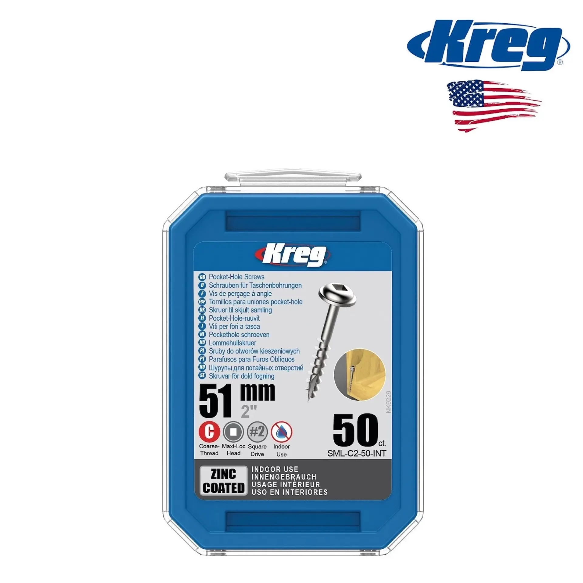 Kreg vijzen 51 mm grof 50 stuks.