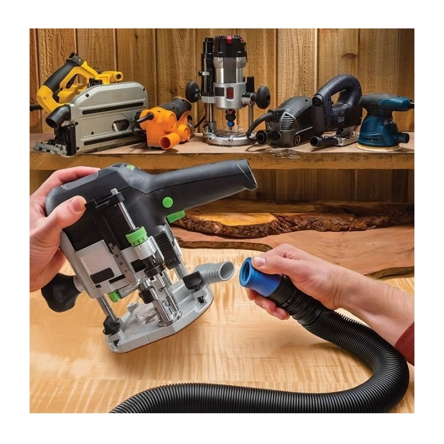afzuigkit Rockler portable hose kit.