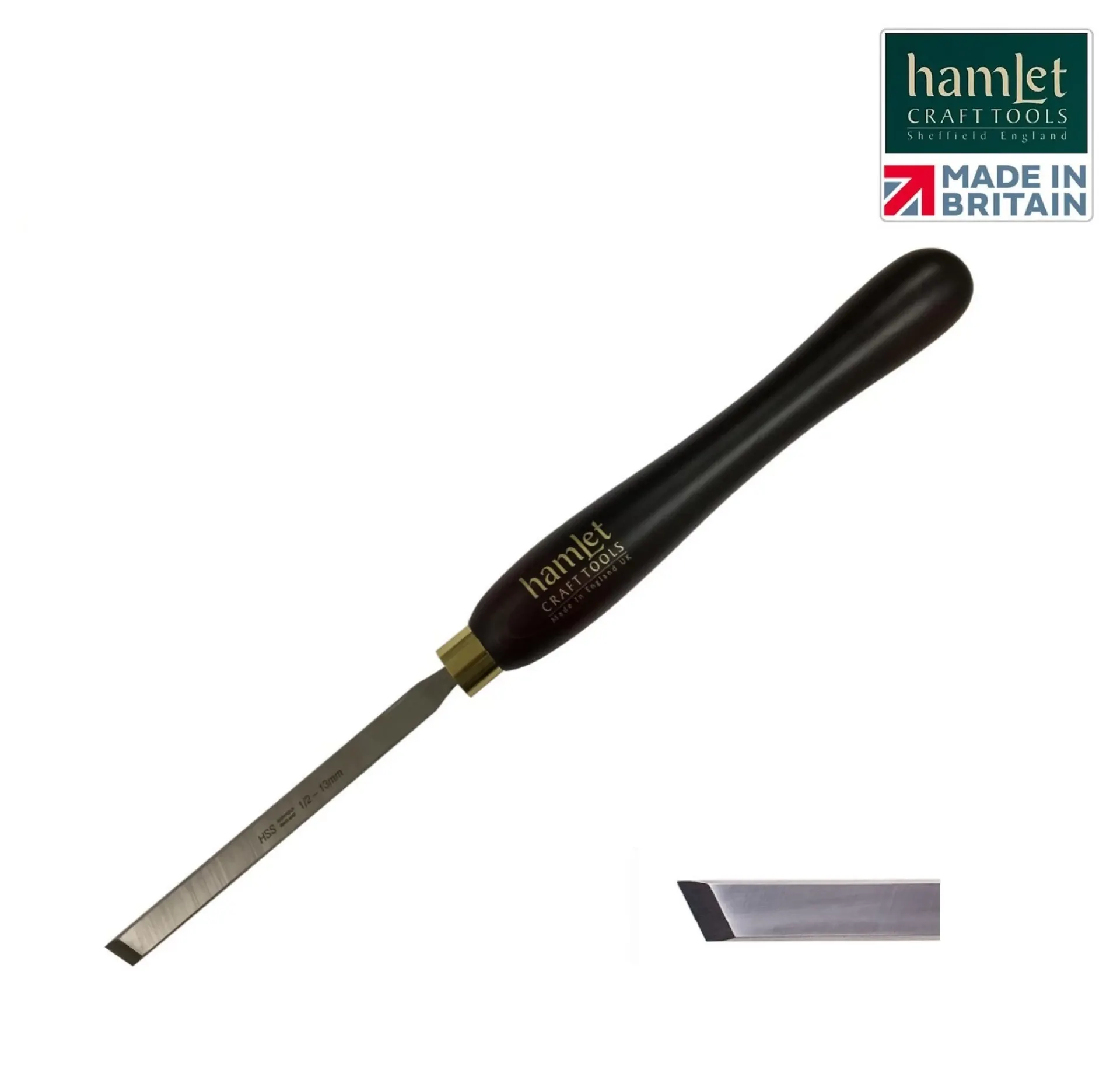 platte schuine houtdraaibeitel Hamlet HC.