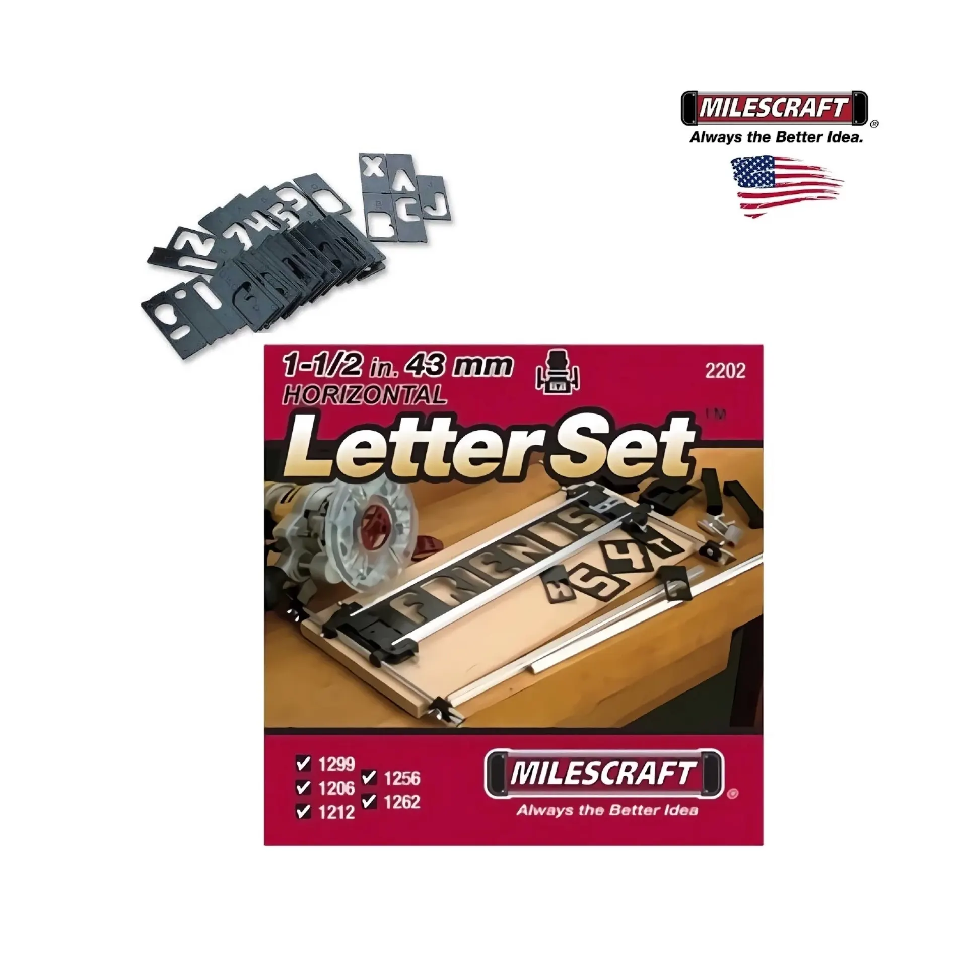 letterset 43 mm voor SignPro letterfrees.