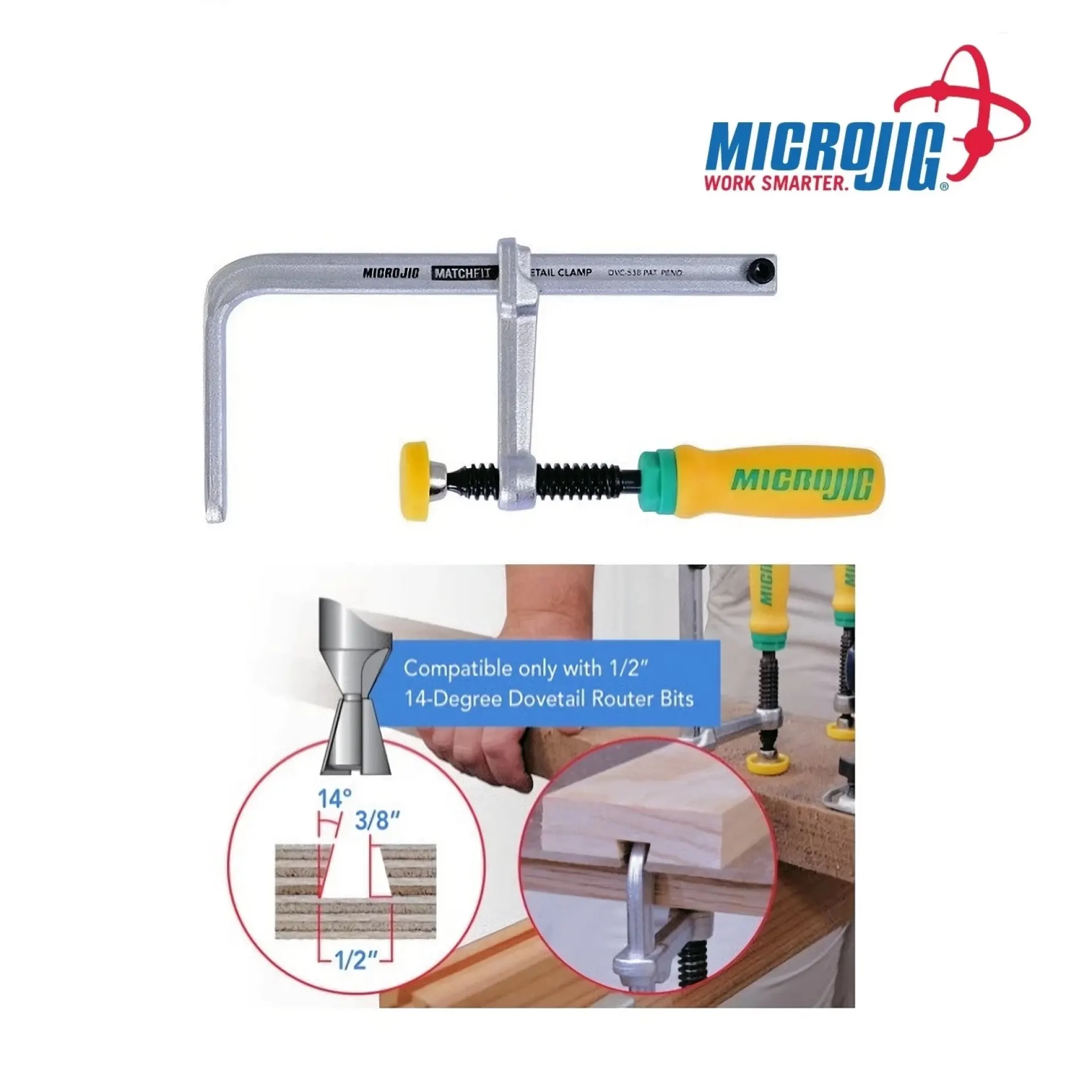 Microjig Matchfit dovetail clamps DVC-538K2.