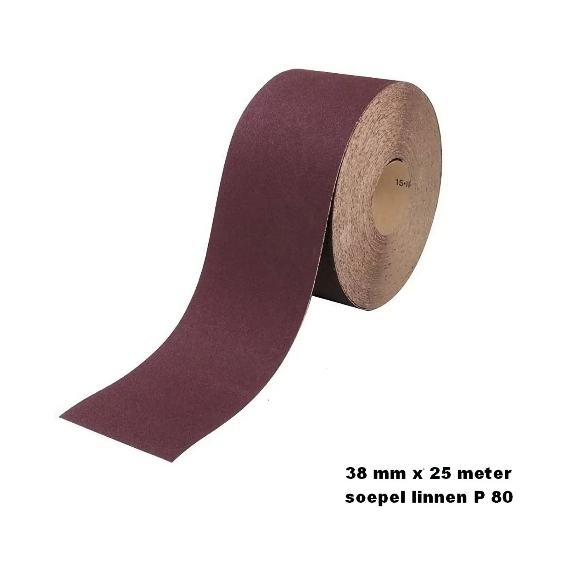 schuurband rol linnen 38 mm breed P80.